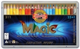Creioane colorate triunghiulare Magic Jumbo 24 culori/set Koh-I-Noor